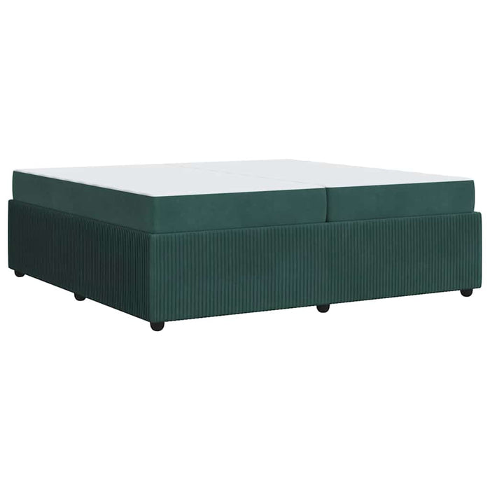 Cadru de pat cu saltea Verde închis 200 x 200 cm Catifea - WALTI WALTI
