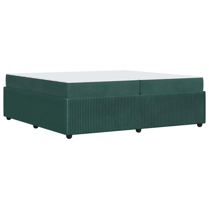 Cadru de pat cu saltea Verde închis 200 x 200 cm Catifea - WALTI WALTI