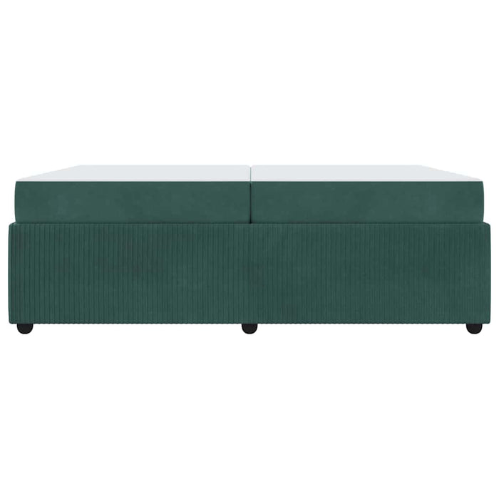Cadru de pat cu saltea Verde închis 200 x 200 cm Catifea - WALTI WALTI