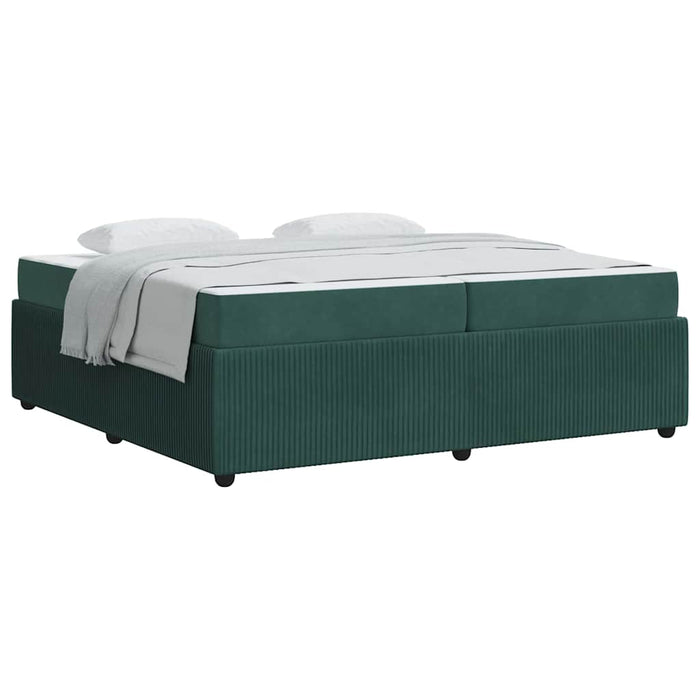 Cadru de pat cu saltea Verde închis 200 x 200 cm Catifea - WALTI WALTI