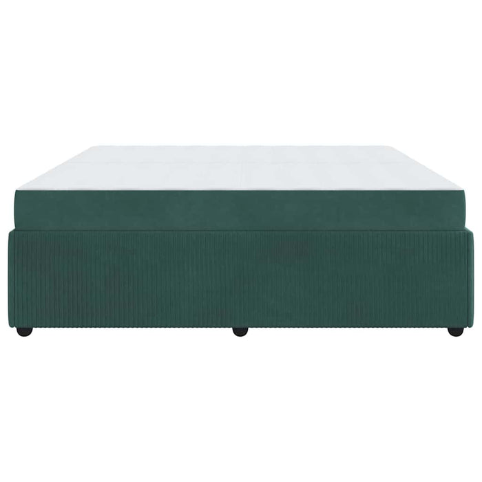 Cadru de pat cu saltea Verde închis 200 x 200 cm Catifea - WALTI WALTI