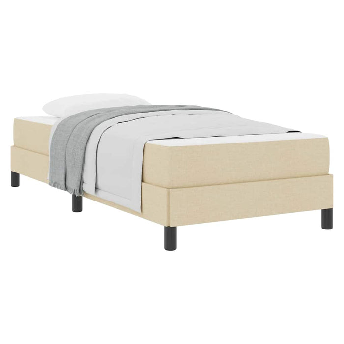Pat cu arcuri cu saltea Crem 90 x 200 cm țesătură - WALTI WALTI