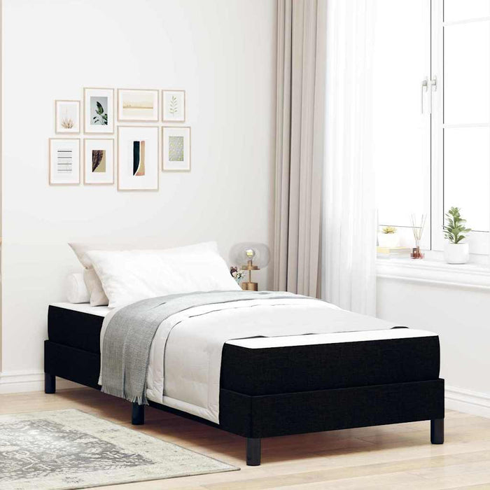 Pat cu arcuri cu saltea Negru 100 x 200 cm țesătură - WALTI WALTI