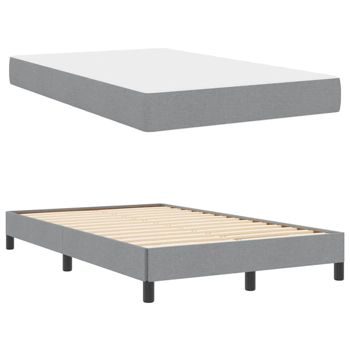 Pat cu arcuri cu saltea Gri deschis 120 x 200 cm țesătură - WALTI WALTI