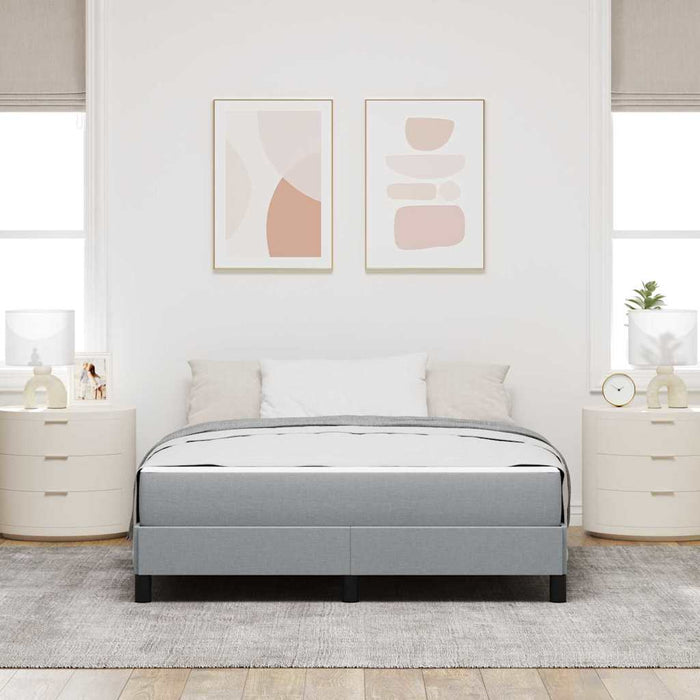 Pat cu arcuri cu saltea Gri deschis 140 x 190 cm țesătură - WALTI WALTI