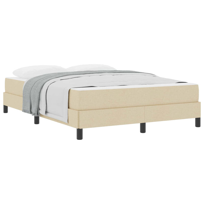 Pat cu arcuri cu saltea Crem 140 x 190 cm țesătură - WALTI WALTI