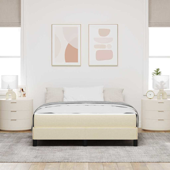 Pat cu arcuri cu saltea Crem 160 x 200 cm țesătură - WALTI WALTI
