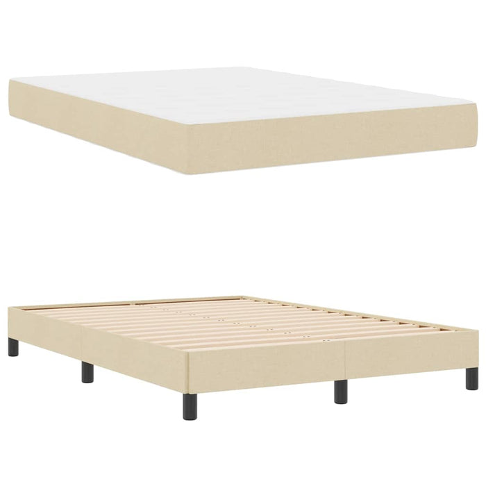 Pat cu arcuri cu saltea Crem 160 x 200 cm țesătură - WALTI WALTI