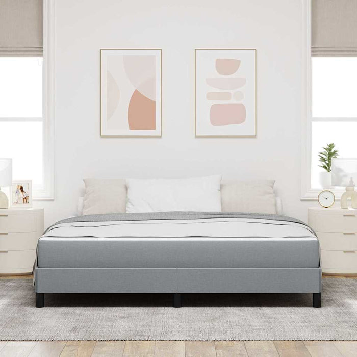 Pat cu arcuri cu saltea Gri deschis 180 x 200 cm țesătură - WALTI WALTI