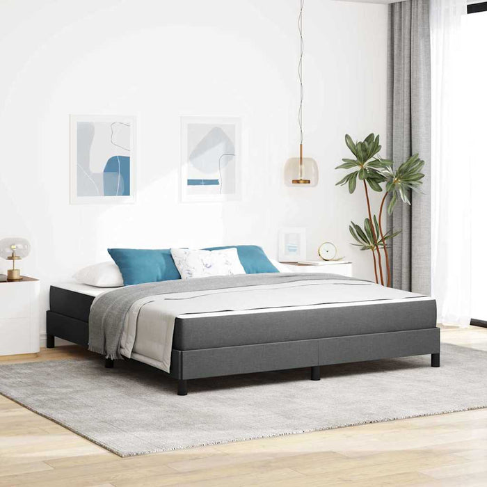 Pat cu arcuri cu saltea Gri închis 180 x 200 cm țesătură - WALTI WALTI