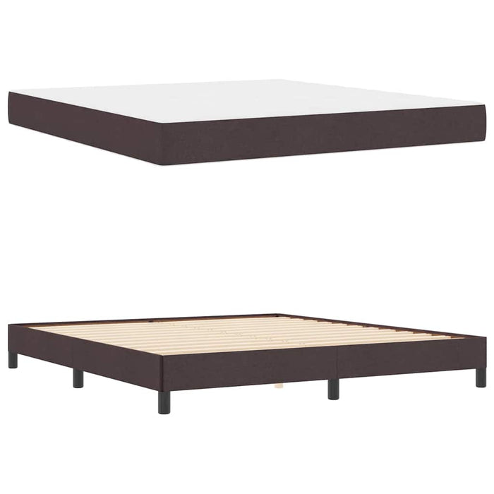 Pat cu arcuri cu saltea Maro închis 180 x 200 cm țesătură - WALTI WALTI