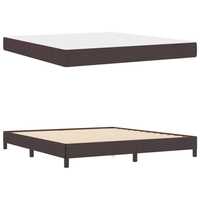 Pat cu arcuri cu saltea Maro închis 180 x 200 cm țesătură - WALTI WALTI