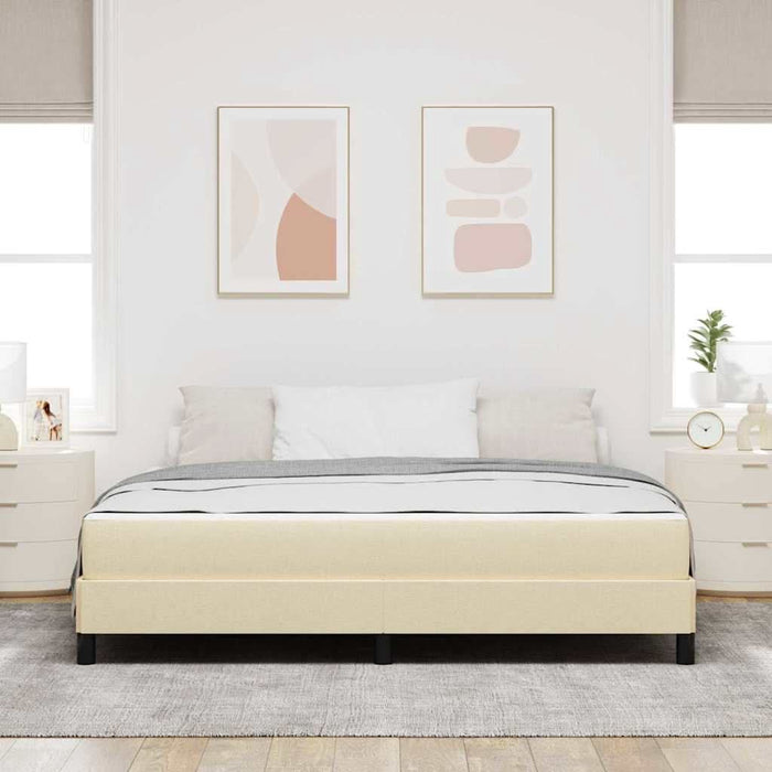 Pat cu arcuri cu saltea Crem 180 x 200 cm țesătură - WALTI WALTI
