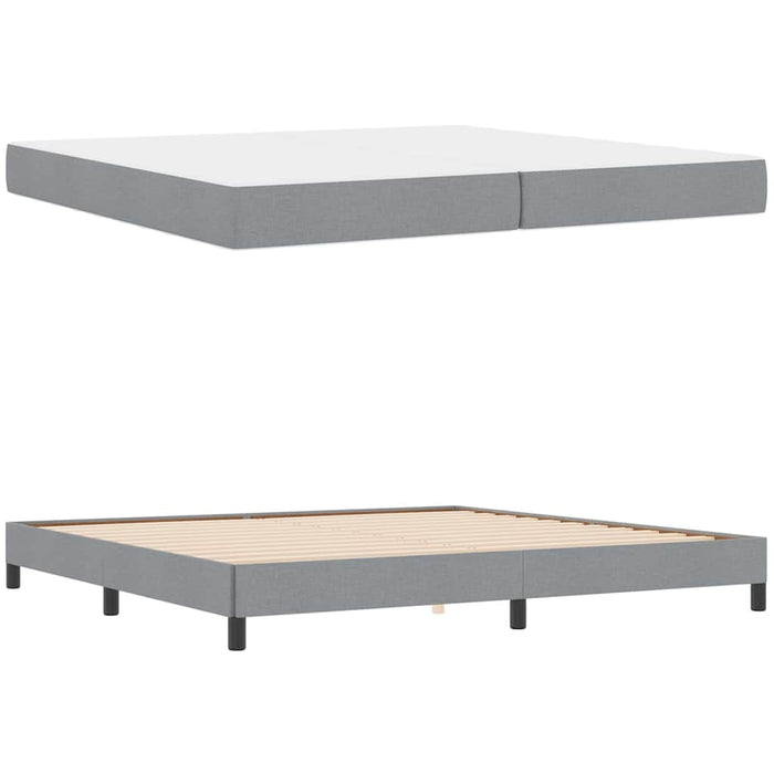 Pat cu arcuri cu saltea Gri deschis 200 x 200 cm țesătură - WALTI WALTI
