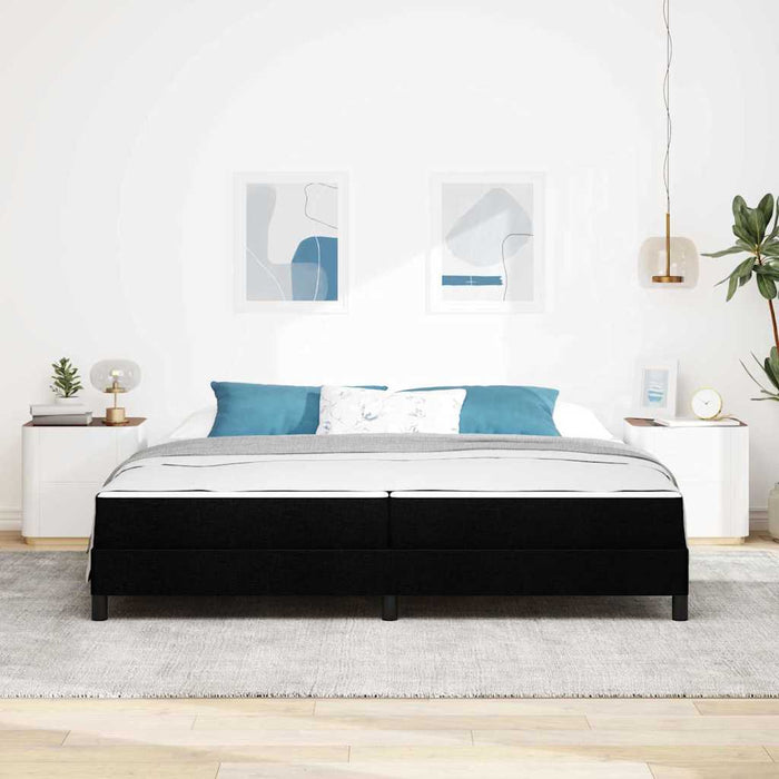 Pat cu arcuri cu saltea Negru 200 x 200 cm țesătură - WALTI WALTI