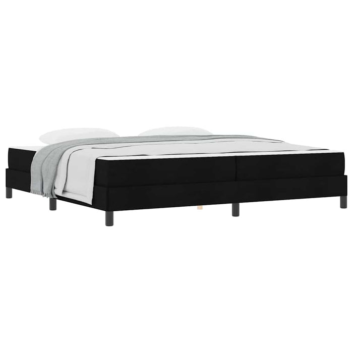 Pat cu arcuri cu saltea Negru 200 x 200 cm țesătură - WALTI WALTI