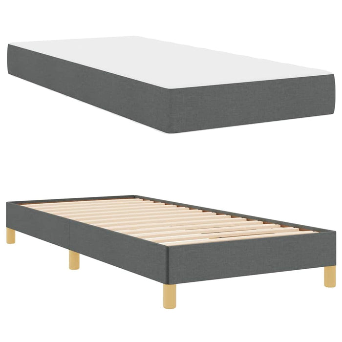 Pat cu arcuri Gri închis și Maro 90 x 200 cm - WALTI WALTI