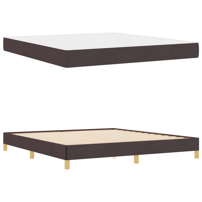 Pat cu arcuri cu saltea Maro închis 180 x 200 cm țesătură - WALTI WALTI