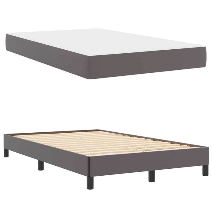 Cadru de pat cu saltea Gri 120 x 200 cm țesătură - WALTI WALTI