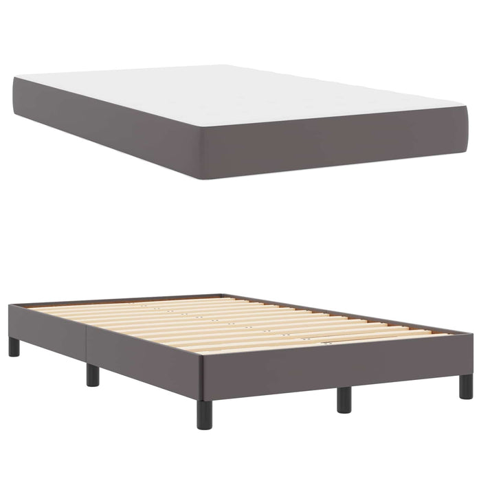Cadru de pat cu saltea Gri 120 x 200 cm țesătură - WALTI WALTI