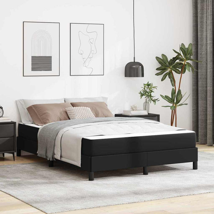 Cadru de pat cu saltea Negru 140 x 190 cm țesătură - WALTI WALTI