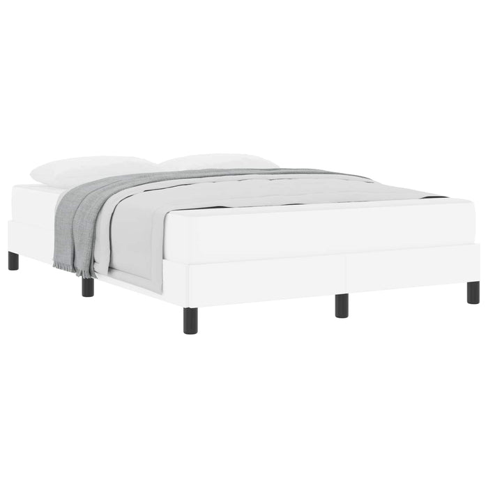 Cadru de pat cu saltea Alb pur 140 x 190 cm țesătură - WALTI WALTI