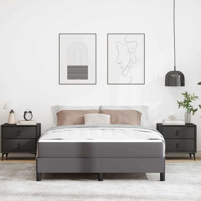 Cadru de pat cu saltea Gri 140 x 200 cm țesătură - WALTI WALTI