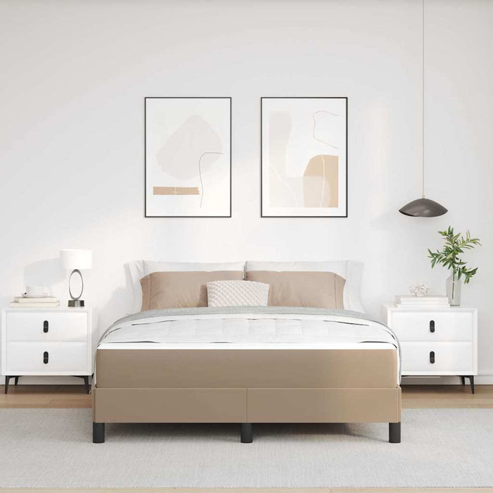 Cadru de pat cu saltea Cappuccino 140 x 200 cm țesătură - WALTI WALTI