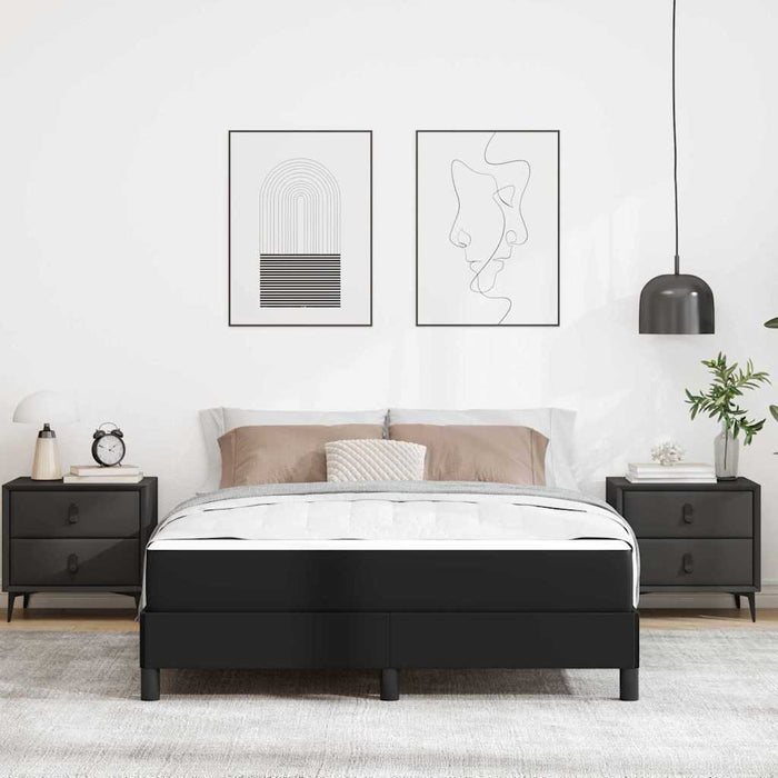 Cadru de pat cu saltea Negru 160 x 200 cm țesătură - WALTI WALTI
