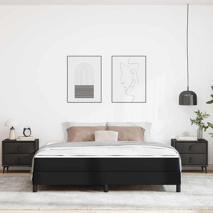 Cadru de pat cu saltea Negru 180 x 200 cm țesătură - WALTI WALTI