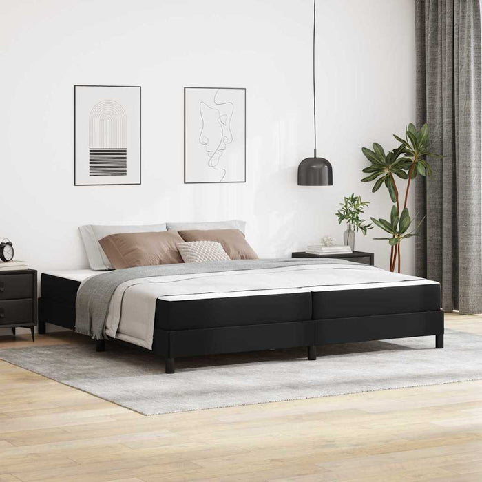 Cadru de pat cu saltea Negru 200 x 200 cm țesătură - WALTI WALTI