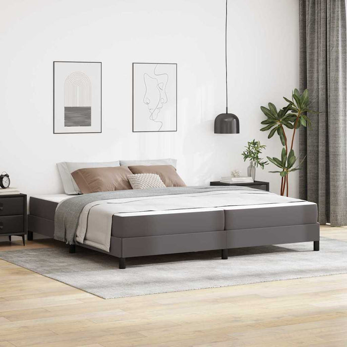 Cadru de pat cu saltea Gri 200 x 200 cm țesătură - WALTI WALTI