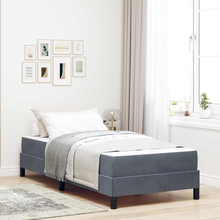 Pat boxspring cu saltea Gri închis 80 x 200 cm Catifea - WALTI WALTI
