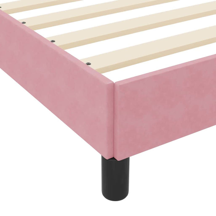 Pat boxspring cu saltea cu saltea Roz 80 x 200 cm Catifea - WALTI WALTI