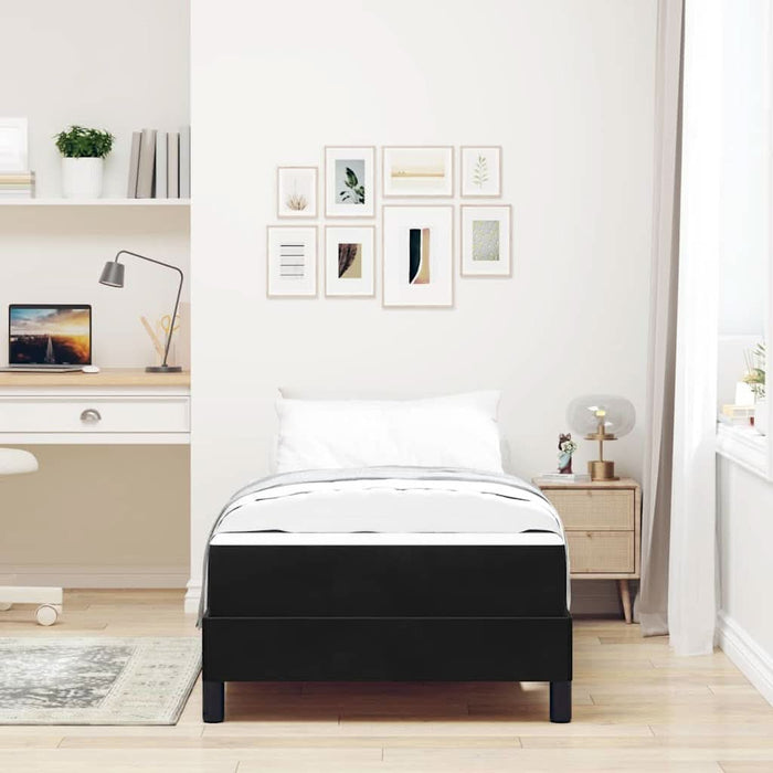 Pat boxspring cu saltea cu saltea Negru 90 x 190 cm Catifea - WALTI WALTI