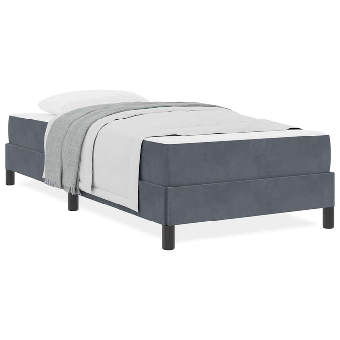 Pat boxspring cu saltea Gri închis 100 x 200 cm Catifea - WALTI WALTI