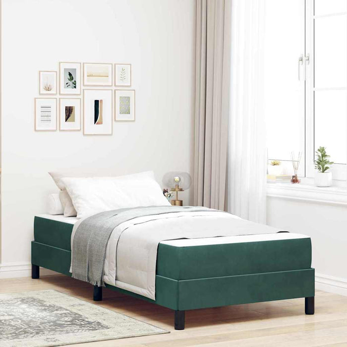 Pat boxspring cu saltea Verde închis 100 x 200 cm Catifea - WALTI WALTI