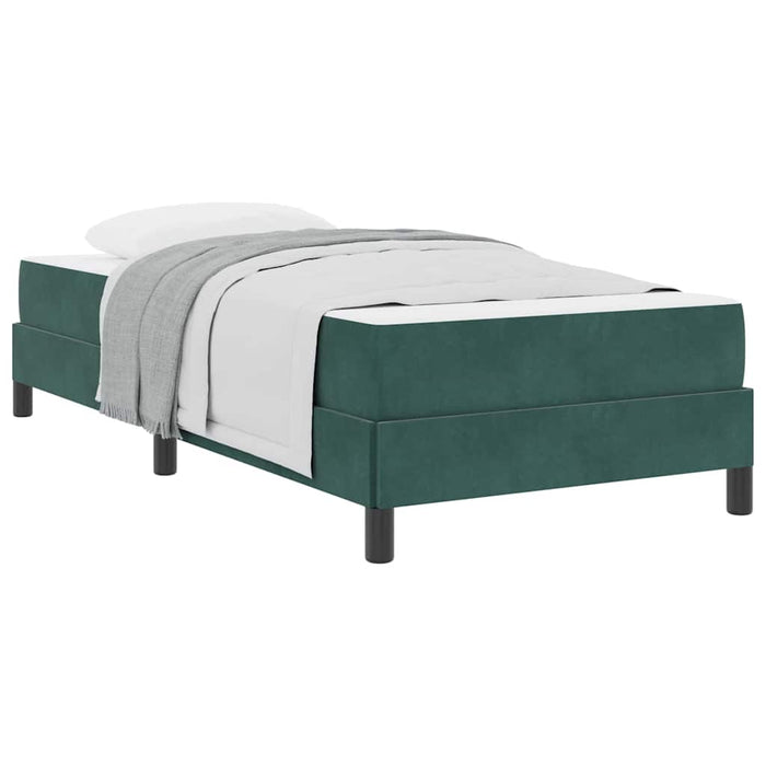Pat boxspring cu saltea Verde închis 100 x 200 cm Catifea - WALTI WALTI