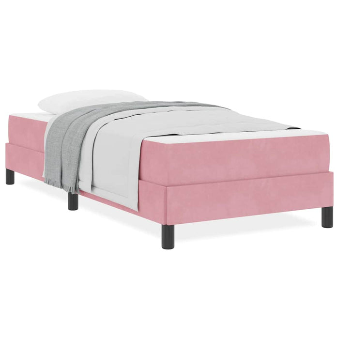 Pat boxspring cu saltea cu saltea Roz 100 x 200 cm Catifea - WALTI WALTI