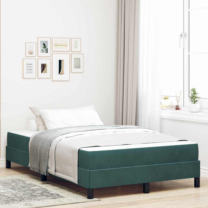 Pat boxspring cu saltea Verde închis 120 x 190 cm Catifea - WALTI WALTI