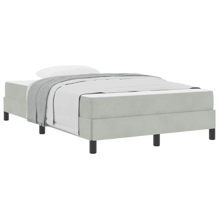Pat boxspring cu saltea Gri deschis 120 x 200 cm Catifea - WALTI WALTI