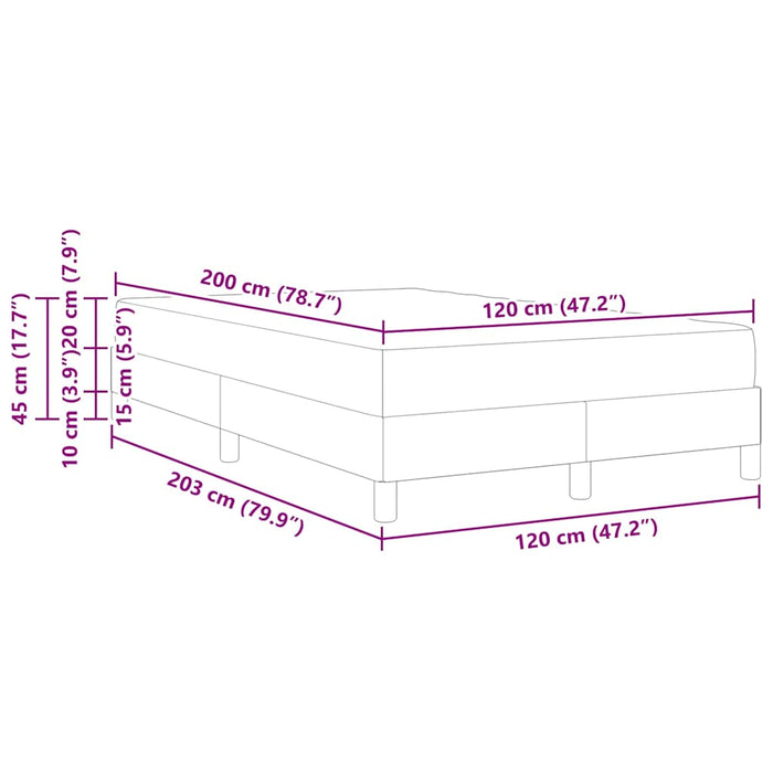Pat boxspring cu saltea Gri deschis 120 x 200 cm Catifea - WALTI WALTI