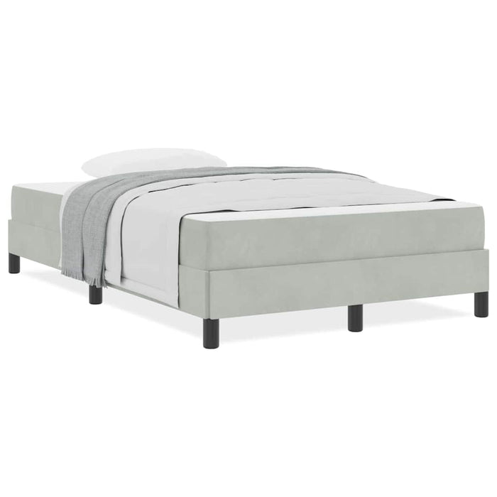 Pat boxspring cu saltea Gri deschis 120 x 200 cm Catifea - WALTI WALTI