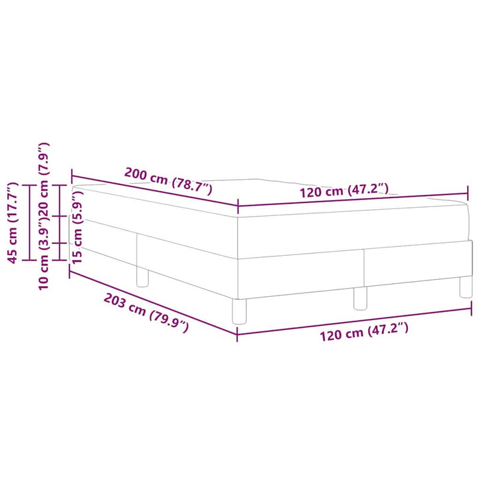 Pat boxspring cu saltea Gri închis 120 x 200 cm Catifea - WALTI WALTI