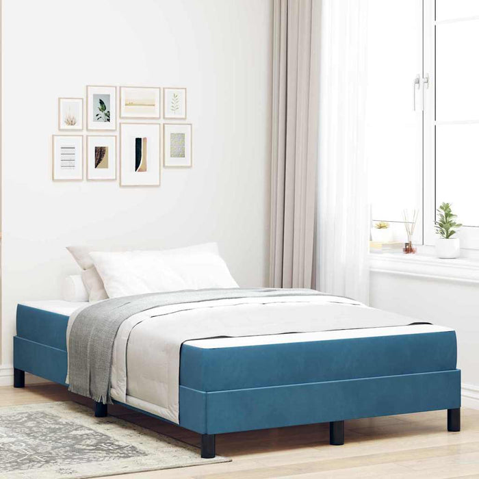 Pat boxspring cu saltea Albastru închis 120 x 200 cm Catifea - WALTI WALTI