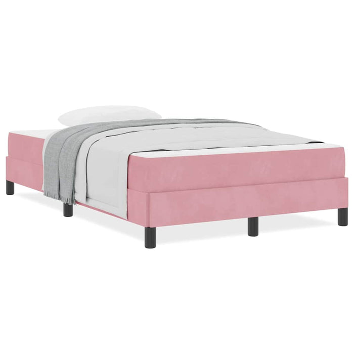 Pat boxspring cu saltea cu saltea Roz 120 x 200 cm Catifea - WALTI WALTI