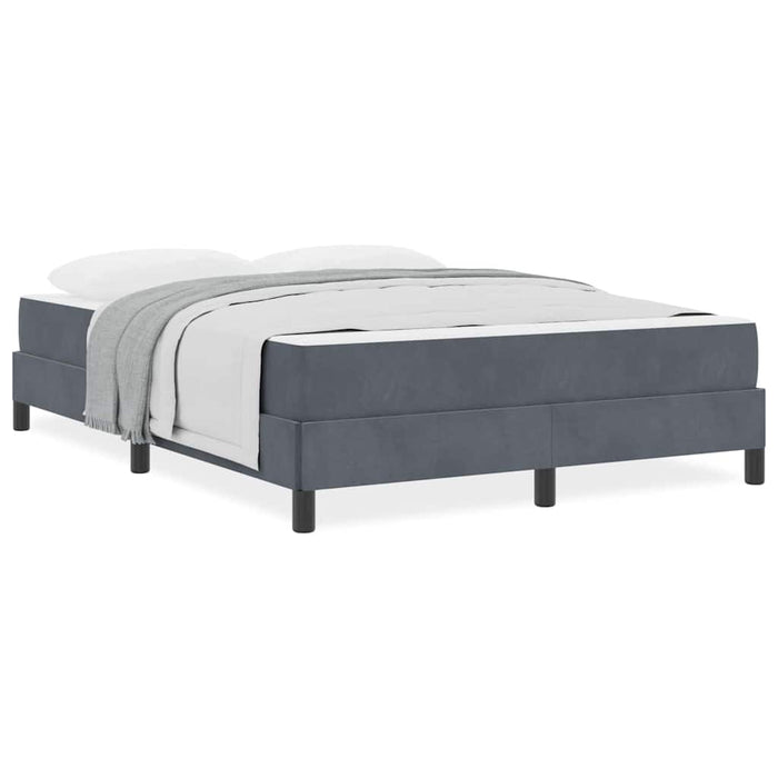 Pat boxspring cu saltea Gri închis 140 x 190 cm Catifea - WALTI WALTI