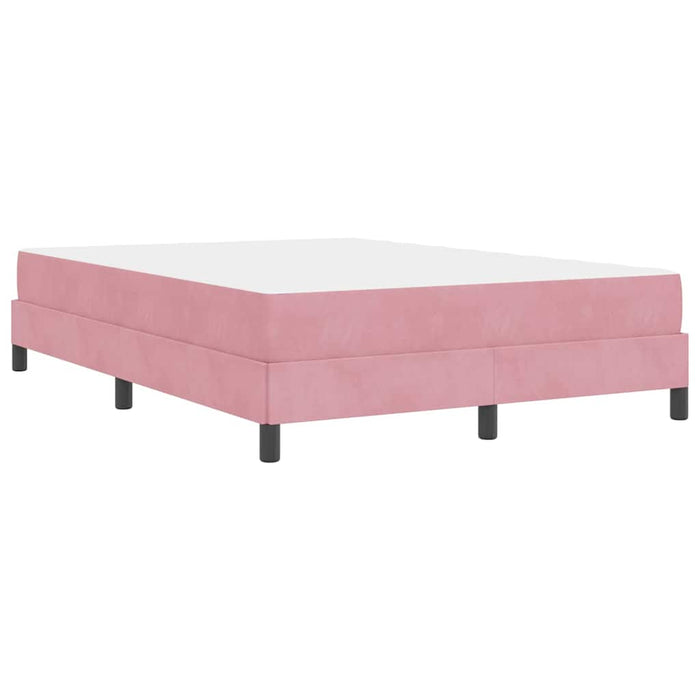Pat boxspring cu saltea cu saltea Roz 140 x 190 cm Catifea - WALTI WALTI