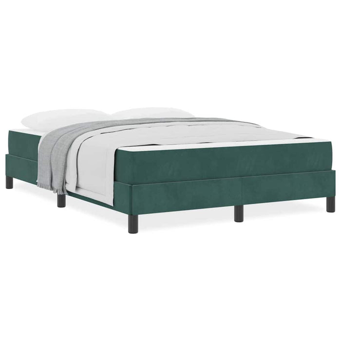 Pat boxspring cu saltea Verde închis 140 x 200 cm Catifea - WALTI WALTI
