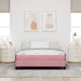 Pat boxspring cu saltea cu saltea Roz 140 x 200 cm Catifea - WALTI WALTI
